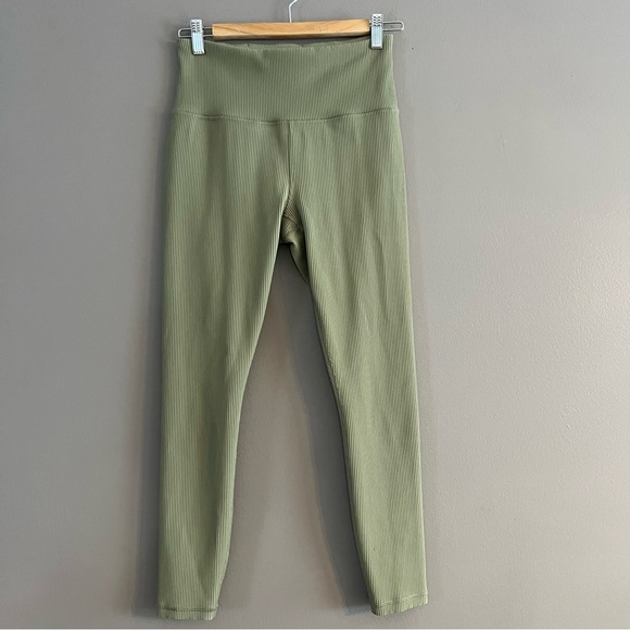 Athleta Pants - Athleta Leggings Womens Elation Rib Tight Mid Rise Athletic 24” Olive Green M
